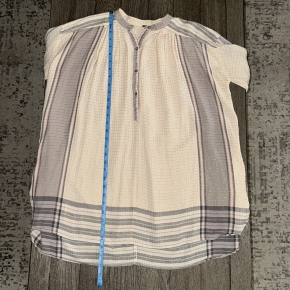 Free People Metallic Large Plaid Tunic Top - Picture 11 of 12